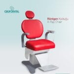 Red Dental X-Ray Chair (Röntgen Koltuğu) by Grup Dental, essential equipment for panoramic and dental radiography