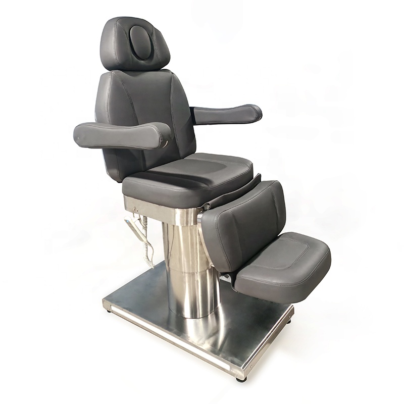 Luxury grey Beauty Bed 3 Motors with stainless steel base, premium aesthetic chair Dubai