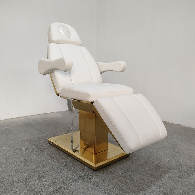 Premium white Derma Beauty Bed with 3 motors, adjustable aesthetic chair for clinics in UAE