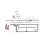 Derma bed 2257 WHITE FRAME with adjustable footrest and backrest