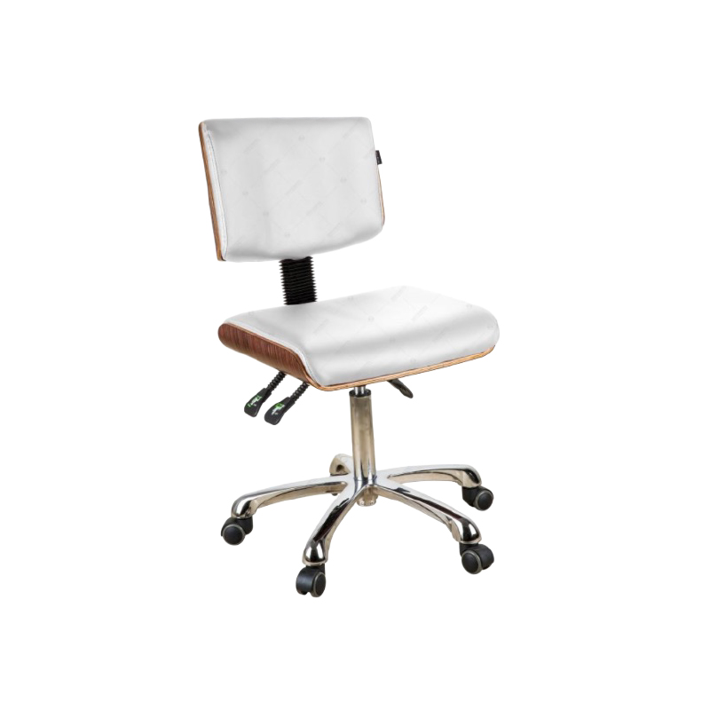 STOOL-1071-- stylish stool in microfiber white PU - front side