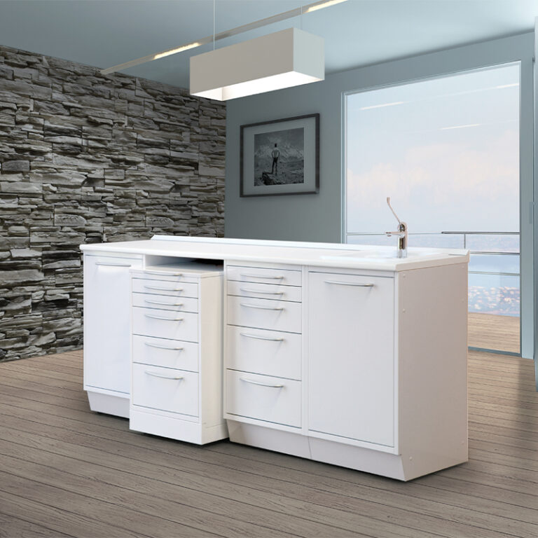 Team line white cabinet for dental practices