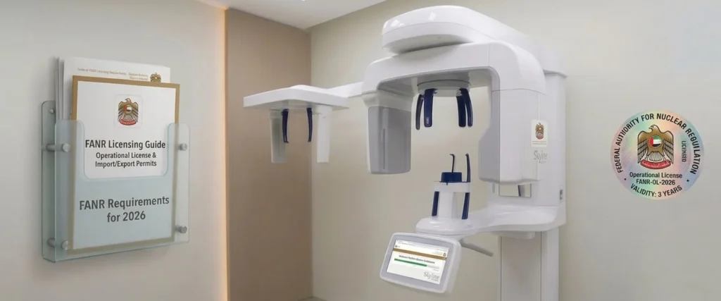 Medical imaging room featuring equipment compliant with FANR License UAE requirements.